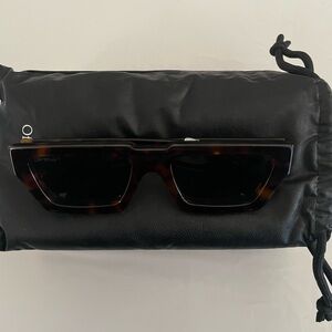 Off-White Brown Sunglasses with Black Accents